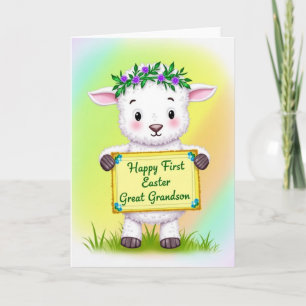 Eerste Pasen Kleinzoon Schaap Kaart