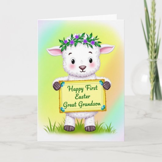 Eerste Pasen Kleinzoon Schaap Kaart (Voorkant)