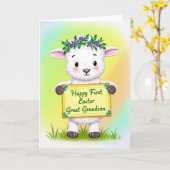 Eerste Pasen Kleinzoon Schaap Kaart (Gele Bloem)