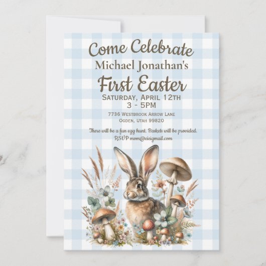 Eerste Pasen Konijn Kaart (Voorkant)