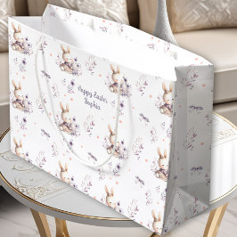 Eerste Pasen Meisje Konijntje Gepersonaliseerde Na Groot Cadeauzakje