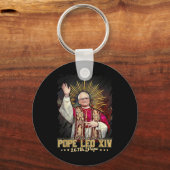 Eerste paus uit Amerika in Chicago da Pope Sleutelhanger (Voorkant)