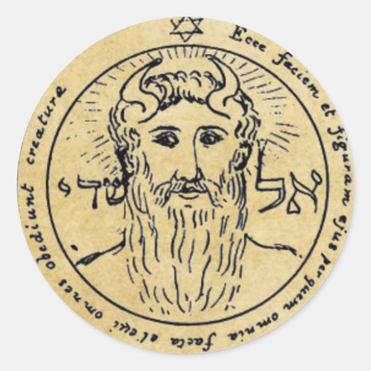 Eerste Pentakel van de zon Ronde Sticker (Voorkant)