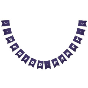 Eerste Periode Leuk Donker Paarse Groovy Lettering Vlaggetjes