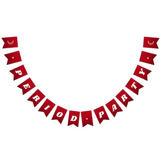 Eerste Periode Leuk Donkerrood Groovy Lettering Vlaggetjes (Alle)