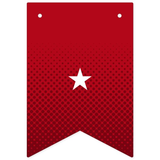 Eerste Periode Leuk Donkerrood Groovy Lettering Vlaggetjes (Tweede vlag)