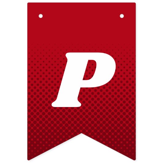 Eerste Periode Leuk Donkerrood Groovy Lettering Vlaggetjes (Derde vlag)