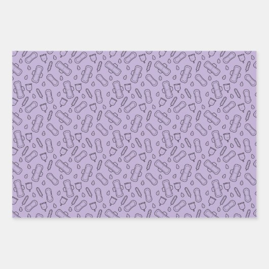 Eerste Periode Partij Licht Paarse Tampon Pad Patr Inpakpapier Vel (Voorkant 3)