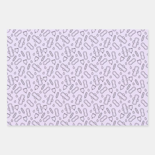 Eerste Periode Partij Licht Paarse Tampon Pad Patr Inpakpapier Vel (Voorkant)