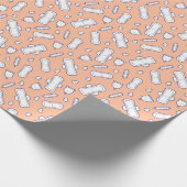 Eerste Periode Partij Pastel Perzik Schattigee Tam Cadeaupapier (Hoek)