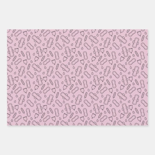 Eerste Periode Partij Pastel Roze Tampon Pad Patro Inpakpapier Vel (Voorkant 2)