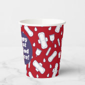 Eerste Periode Partij Rode Schattigee Tampon Pad N Papieren Bekers (Links)