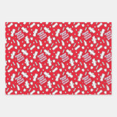 Eerste Periode Partij Rood Wit Pad Patroon Tekst Inpakpapier Vel (Voorkant 3)