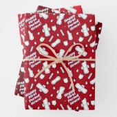 Eerste Periode Partij Rood Wit Pad Patroon Tekst Inpakpapier Vel (In situ)