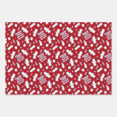 Eerste Periode Partij Rood Wit Pad Patroon Tekst Inpakpapier Vel (Voorkant)