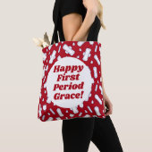 Eerste Periode Party Donkerrood Tampon Pad Tote Bag (Dichtbij)