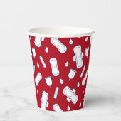 Eerste Periode Party Rood Wit Tampon Pad Patroon Papieren Bekers (Achterkant)