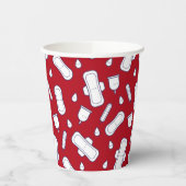 Eerste Periode Party Rood Wit Tampon Pad Patroon Papieren Bekers (Links)
