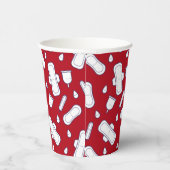Eerste Periode Party Rood Wit Tampon Pad Patroon Papieren Bekers (Rechts)
