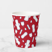 Eerste Periode Party Rood Wit Tampon Pad Patroon Papieren Bekers (Voorkant)