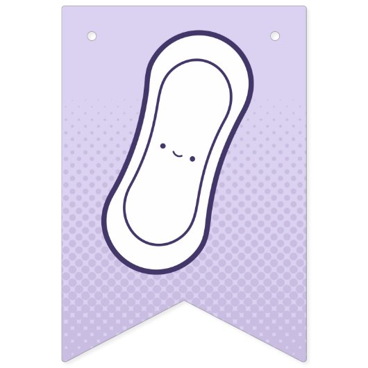 Eerste periode Pastel Paars Cute Tampon Pad Patter Vlaggetjes (Tweede vlag)