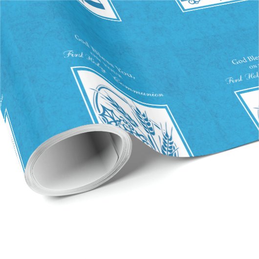 Eerste persbericht, tarwe, druiven blauw cadeaupapier (Rol Hoek)