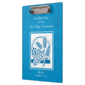 Eerste persbericht, tarwe, druiven blauw klembord (Links)