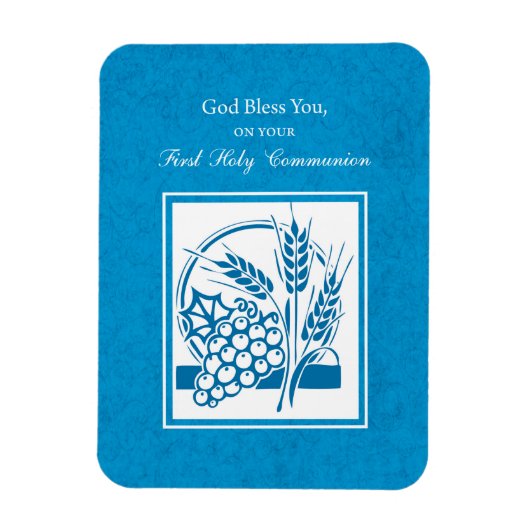 Eerste persbericht, tarwe, druiven blauw magneet (Verticaal)