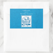 Eerste persbericht, tarwe, druiven blauw rechthoekige sticker (Tas)