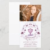 Eerste perskaart - Uitnodiging - Girl (Voorkant / Achterkant)