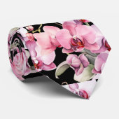 Eerste Pink Orchidee Formele Halsdas Stropdas (Opgerold)