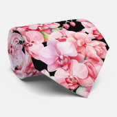 Eerste Pink Orchidee Formele Halseband Stropdas (Opgerold)