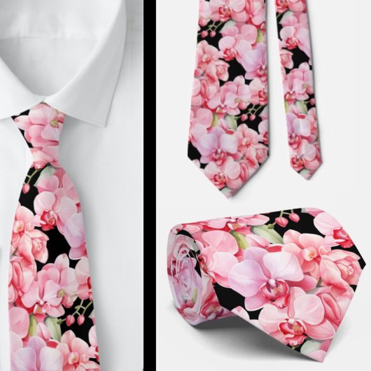 Eerste Pink Orchidee Formele Halseband Stropdas