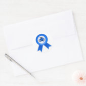 Eerste plaats blauw lint ronde sticker (Envelop)