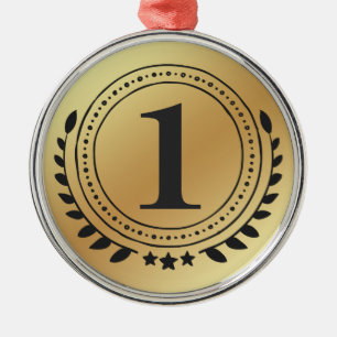 Eerste plaats Eer gouden medaille met gouden gradi Metalen Ornament