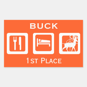 Eerste plaats Oranje deer Crosshairs jagen Rechthoekige Sticker