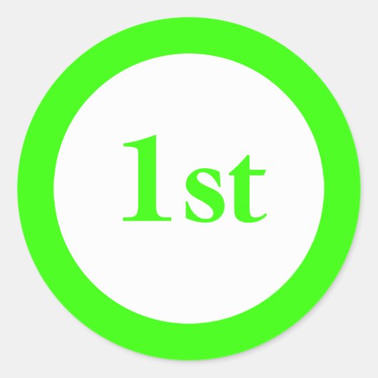 Eerste Plaats Prijs Groen Ronde Sticker (Voorkant)