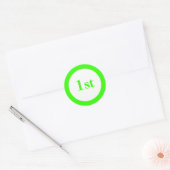 Eerste Plaats Prijs Groen Ronde Sticker (Envelop)
