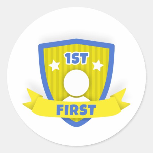 Eerste plaats ronde sticker (Voorkant)