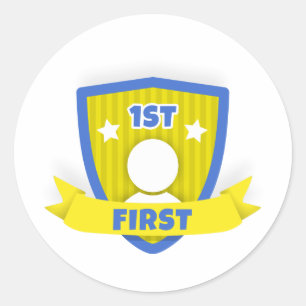 Eerste plaats ronde sticker