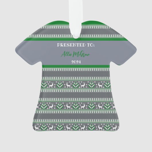 Eerste plaats Ugly Christmas Sweater Contest Winna Ornament (achterkant)