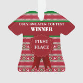 Eerste plaats Ugly Christmas Sweater Contest Winna Ornament (voorkant)