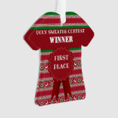 Eerste plaats Ugly Christmas Sweater Contest Winna Ornament (voorkant)