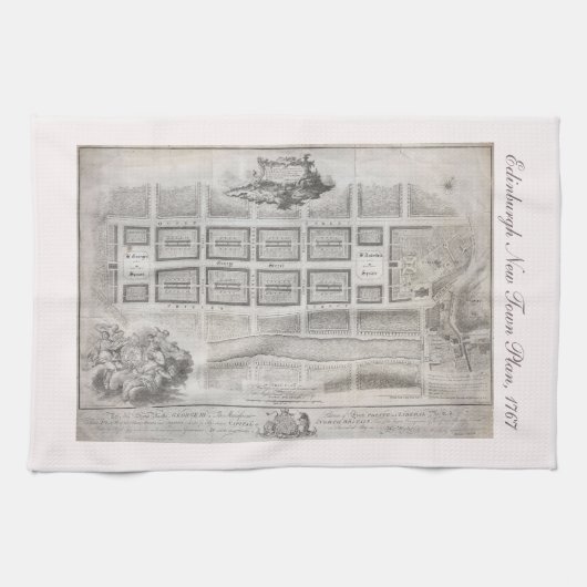 Eerste plan van New Town, Edinburgh 1767 Theedoek (Horizontaal)