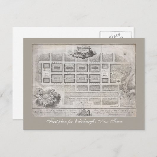 Eerste plan van New Town in Edinburgh Briefkaart (Voorkant / Achterkant)