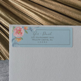 Eerste platom Floral Return Address Label