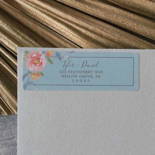 Eerste platom Floral Return Address Label