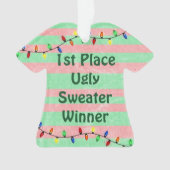 Eerste plek Ugly Sweater Kerstversiering Ornament (voorkant)
