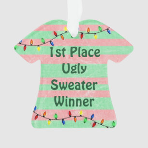 Eerste plek Ugly Sweater Kerstversiering Ornament