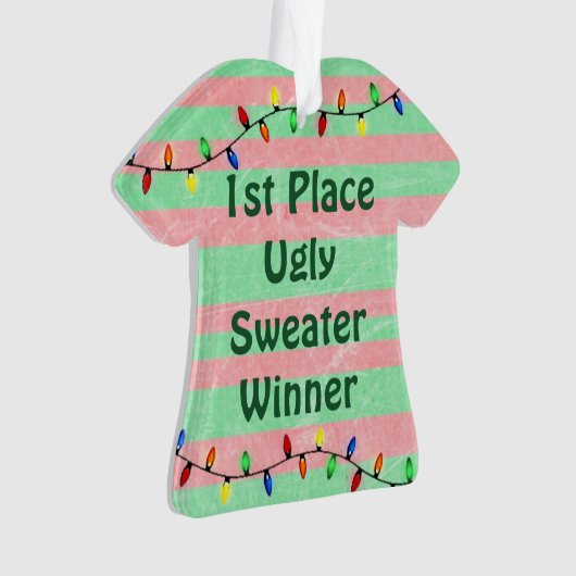 Eerste plek Ugly Sweater Kerstversiering Ornament (voorkant)
